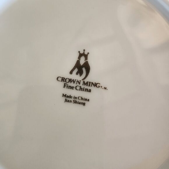 Crown Ming Fine China Windsor 4 Salad Plates 7.5" Jian Shiang Floral Pattern - Picture 6 of 8